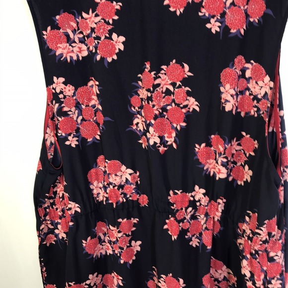 PLEIONE Navy Floral Sleeveless Duster Kimono Cardigan Vest Women 2X - Picture 13 of 16